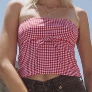 John Galt Tube Top- Red and White